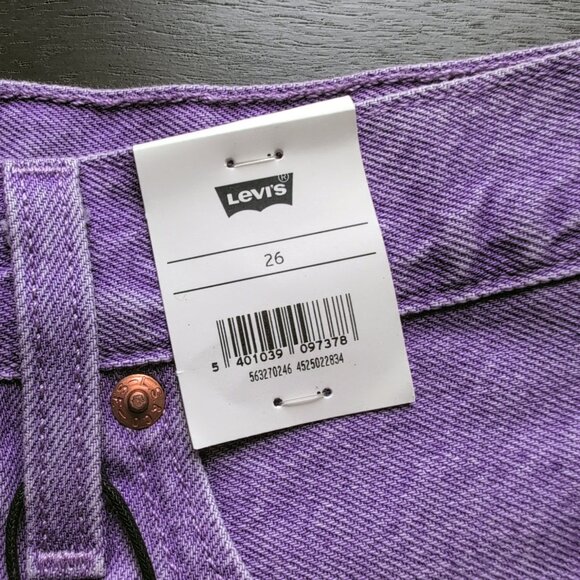 NWT Levi's Premium 501 Botanical Lavender Bright Purple Cutoff Denim Shorts - Picture 5 of 16